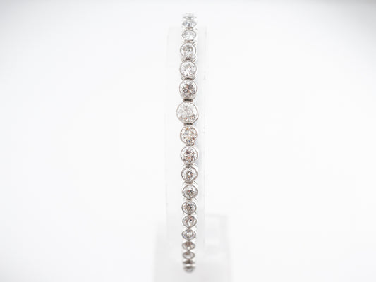 11 Carat Tennis Bracelet w/ Old European Cut Diamonds in Platinum