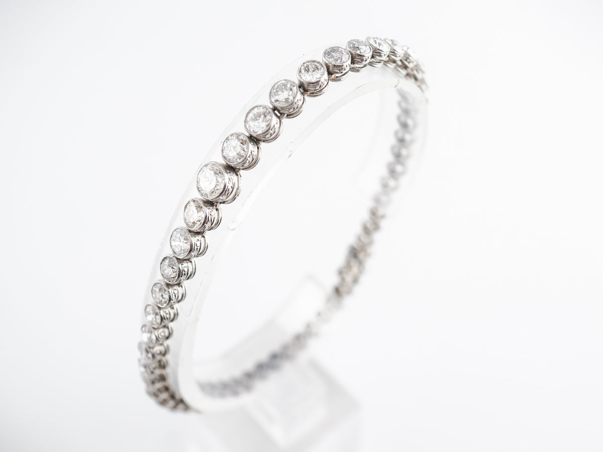 11 Carat Tennis Bracelet w/ Old European Cut Diamonds in Platinum