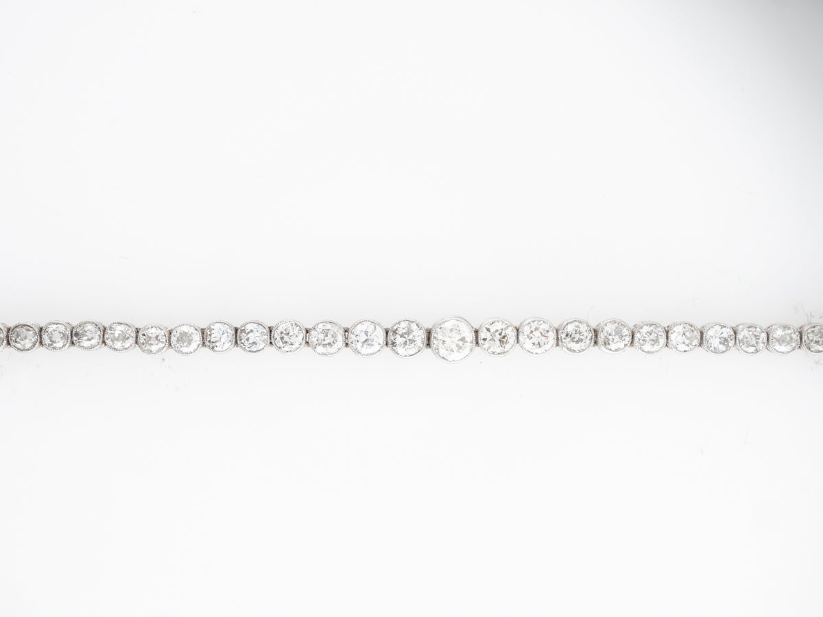 11 Carat Tennis Bracelet w/ Old European Cut Diamonds in Platinum