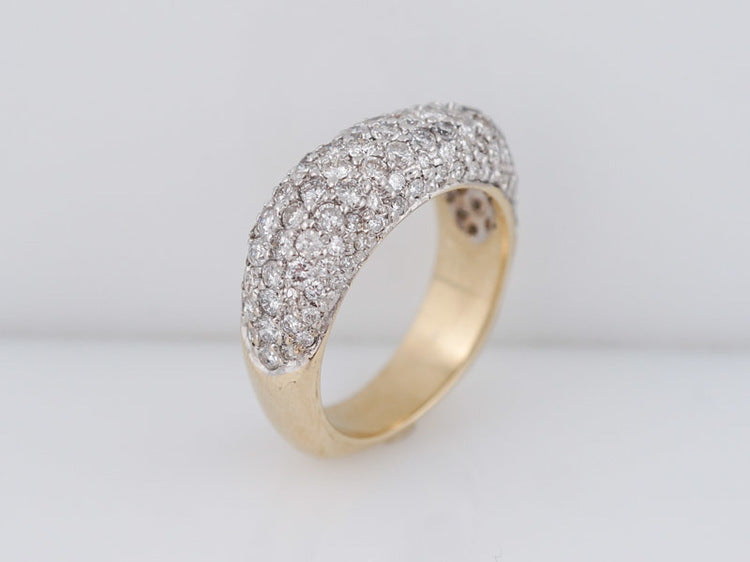 Modern Right Hand Ring 2.44ct Round Brilliant Cut Diamonds in 14k Yellow Gold
