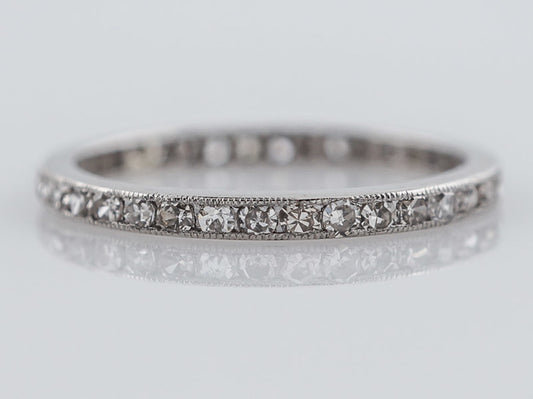 Antique Eternity Wedding Band Art Deco .57ct Single Cut Diamonds in Platinum