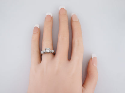 Antique Engagement Ring Art Deco .68 Round Brilliant Cut Diamond in 14k White Gold