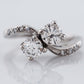Antique Engagement Ring Art Deco .85 Round Brilliant Cut Diamonds in 14k White Gold