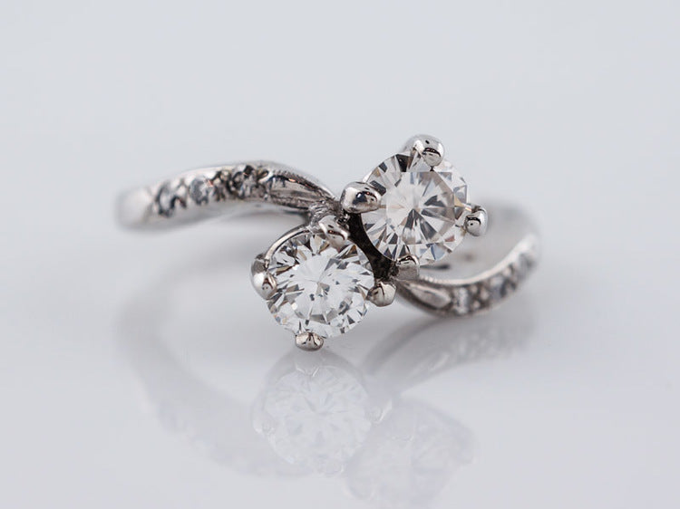 Antique Engagement Ring Art Deco .85 Round Brilliant Cut Diamonds in 14k White GoldComposition: Platinum Total Diamond Weight: .85ct Total Gram Weight: 4.10 g