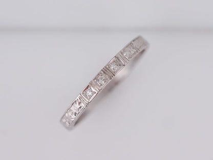 Antique Wedding Band Art Deco .03ct Single Cut Diamonds in 18k White Gold