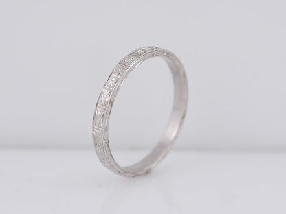 Antique Wedding Band Art Deco .03ct Single Cut Diamonds in 18k White Gold