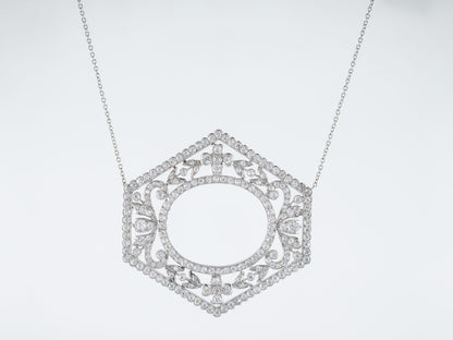 Antique Necklace Art Deco 5.00 Old European Cut Diamonds in Platinum