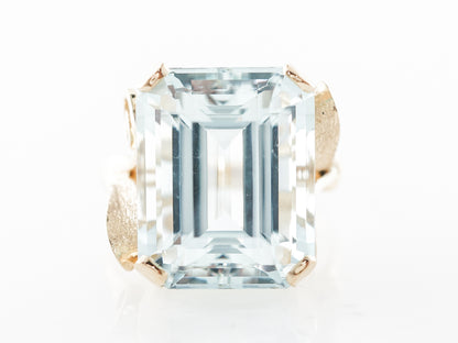 12 Carat Emerald Cut Aquamarine Ring in 18k