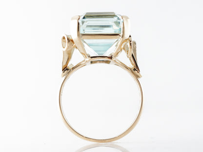 12 Carat Emerald Cut Aquamarine Ring in 18k