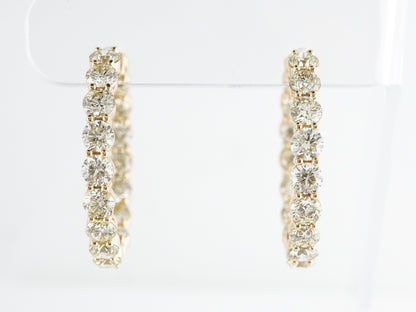 12 Carat Diamond Hoop Earrings in 18K Yellow Gold