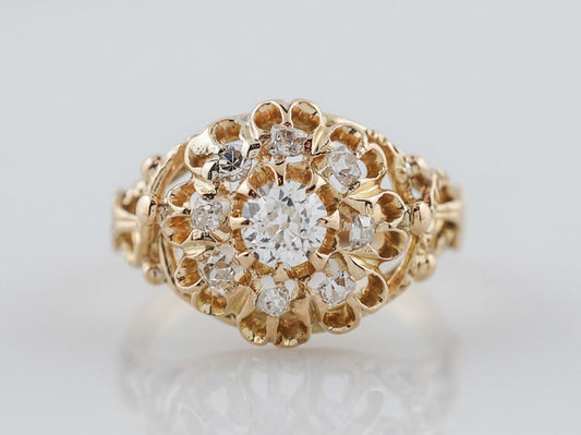 Antique Engagement Ring Victorian .29ct Old Mine Cut Diamond in 14k Yellow Gold