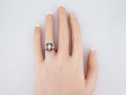 Vintage Platinum Art Deco Diamond & Sapphire Ring