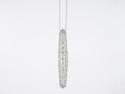 Antique Necklace Art Deco 3.23 Old European Cut Diamonds in Platinum