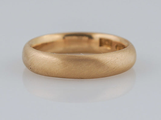 Men's Wedding Band Mid-Century Brush Finish in 18k Yellow Gold