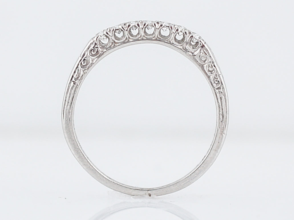 Antique Wedding Band Art Deco .11 Single Cut Diamonds in Platinum