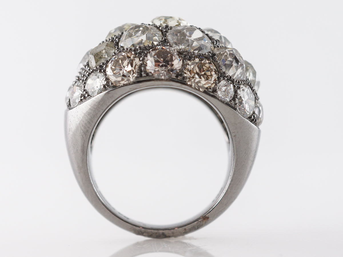 Rose Cut Diamond Cocktail Ring in 18k White Gold