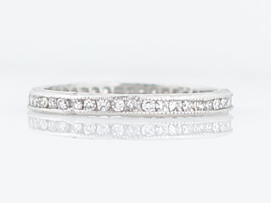 Antique Eternity Wedding Band Art Deco .46 Single Cut Diamonds in Platinum