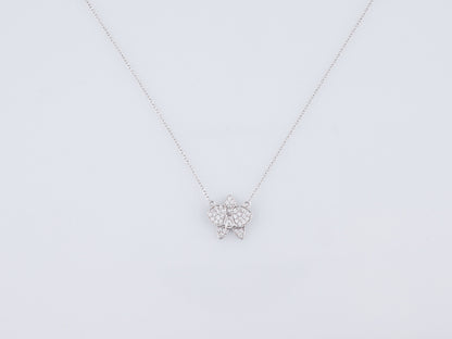 Modern Orchid Necklace .21 Round Brilliant Cut Diamonds in 14k White Gold