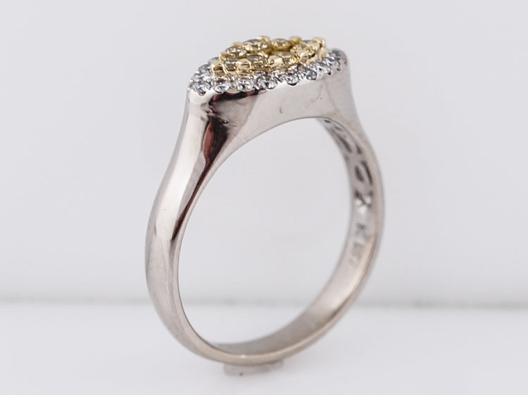 Right Hand Ring Modern .84 Round Brilliant Cut Diamonds in 18k White Gold