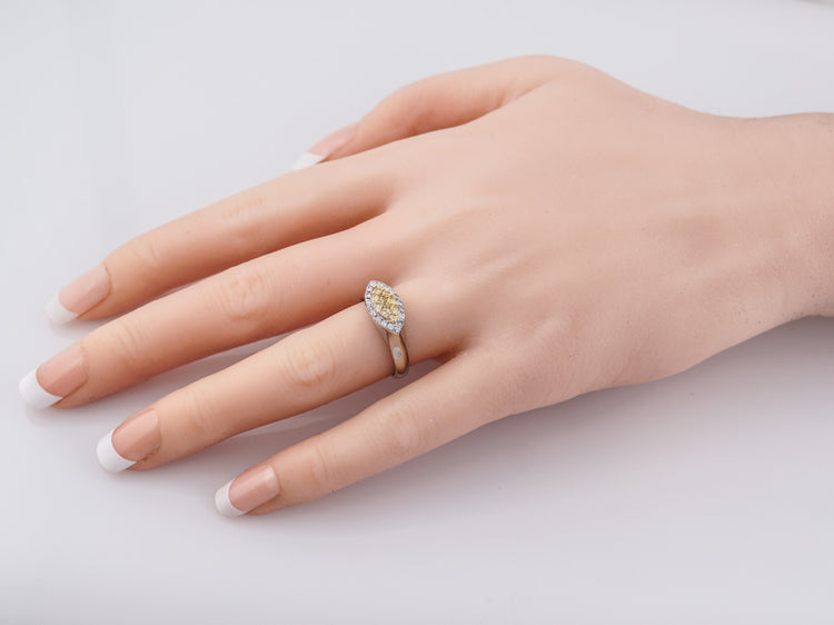 Right Hand Ring Modern .84 Round Brilliant Cut Diamonds in 18k White Gold