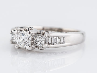Engagement Ring Modern .42 Princess Cut Diamond in 14k White Gold