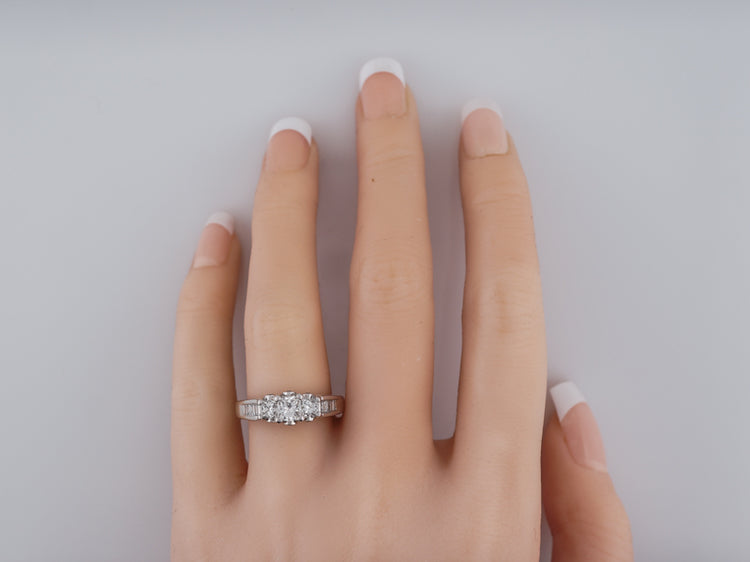 Engagement Ring Modern .42 Princess Cut Diamond in 14k White Gold