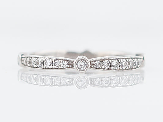 Wedding Band Modern .25 Round Brilliant Cut Diamonds in 18k White Gold