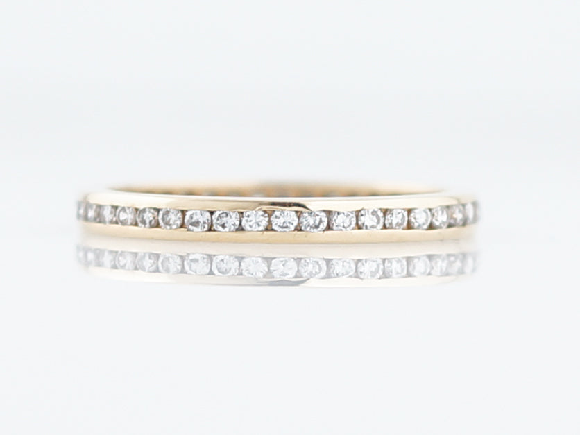 Eternity Wedding Band Modern .66 Round Brilliant Cut Diamonds in 14k Yellow Gold