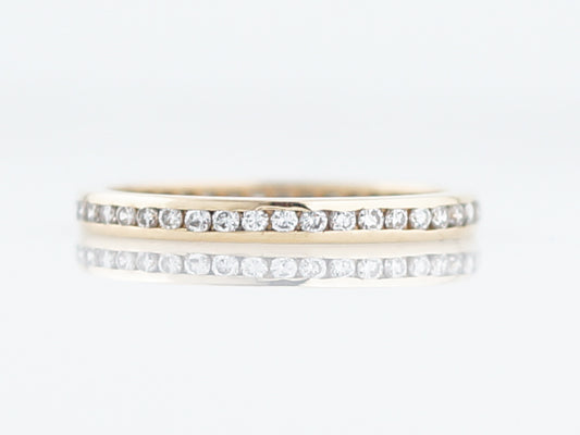 Eternity Wedding Band Modern .66 Round Brilliant Cut Diamonds in 14k Yellow Gold