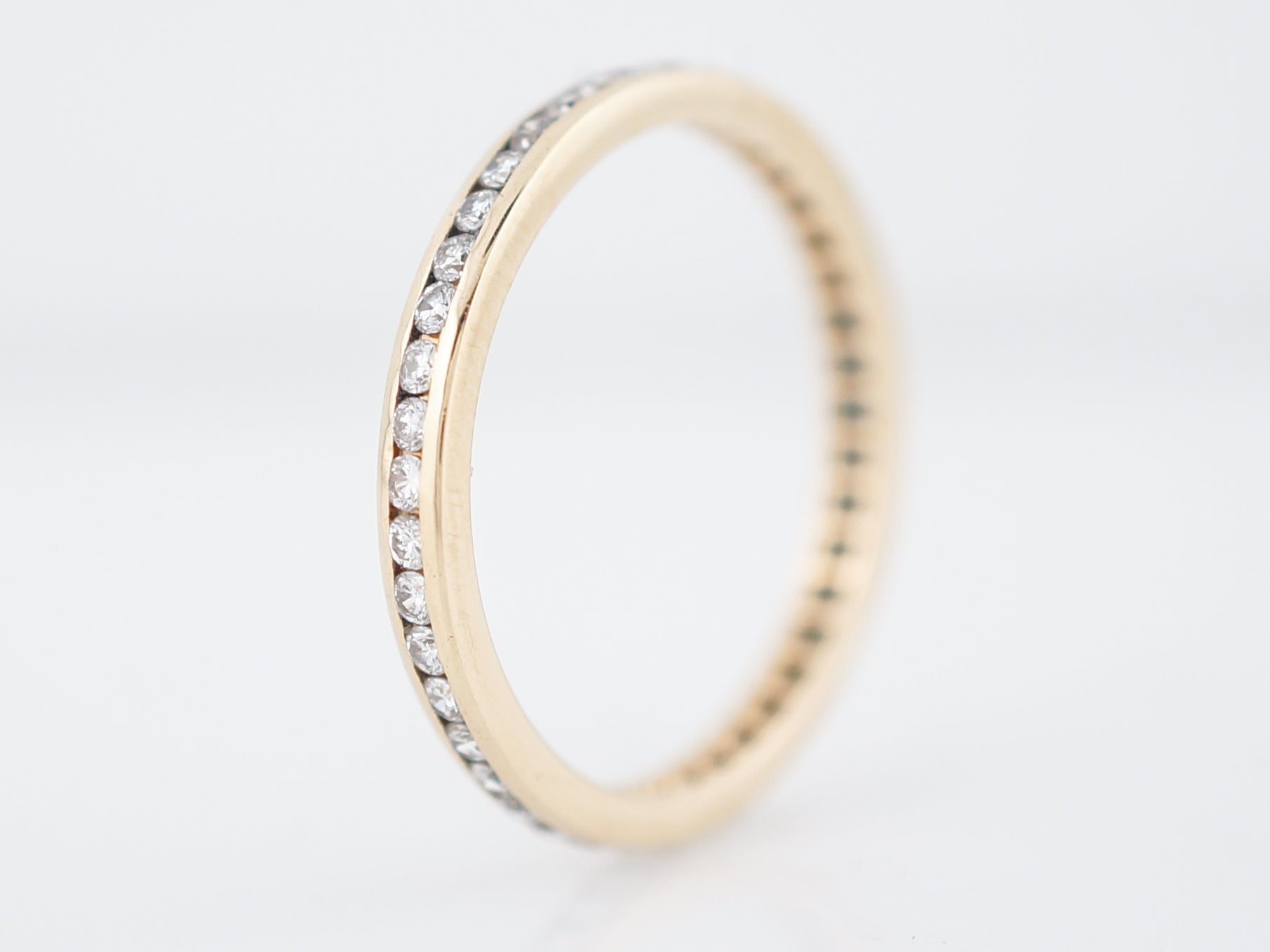 Eternity Wedding Band Modern .66 Round Brilliant Cut Diamonds in 14k Yellow Gold