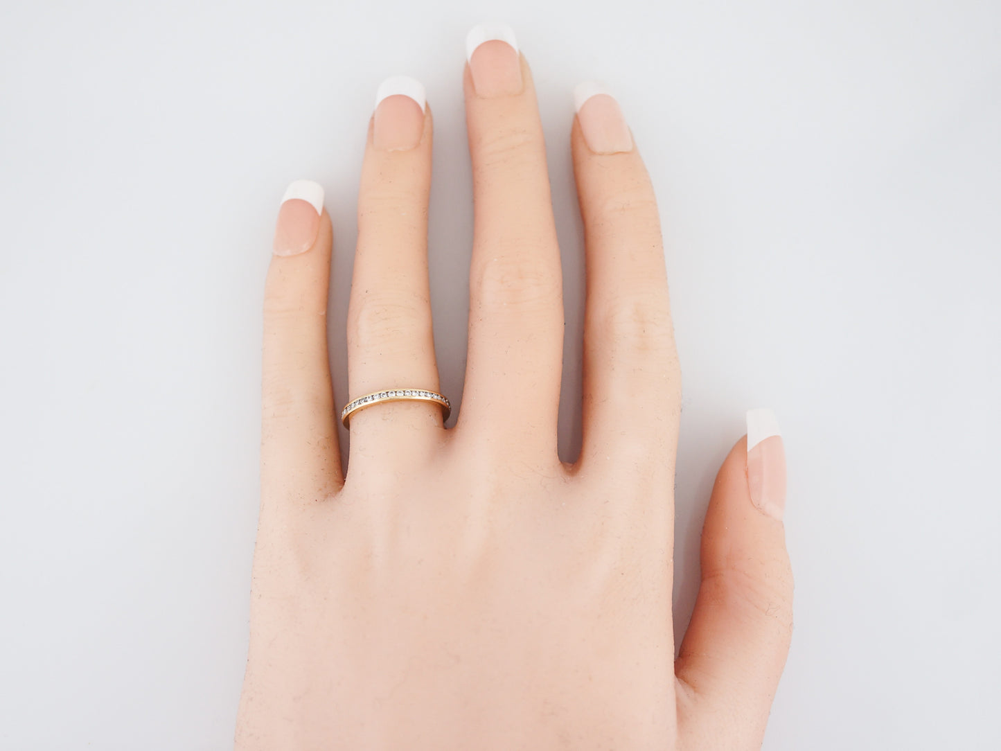 Eternity Wedding Band Modern .66 Round Brilliant Cut Diamonds in 14k Yellow Gold