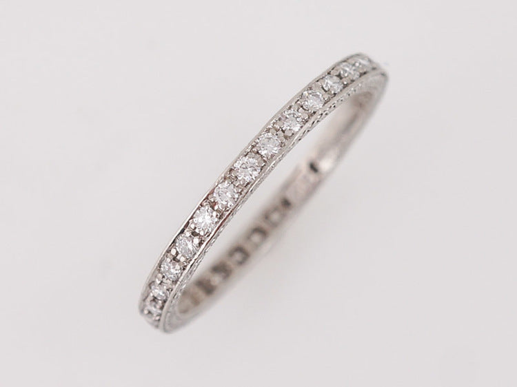 Eternity Wedding Band Modern .32 Round Brilliant Cut Diamonds in Platinum