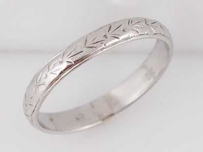 Antique Wedding Band Art Deco Orange Blossom in 18k White Gold