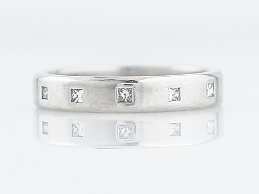 Wedding Band Modern .21 Princess Cut Diamonds in Platinum