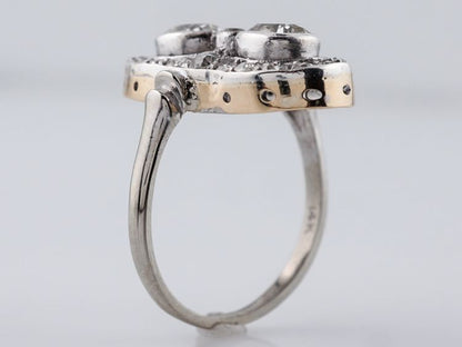 Antique Right Hand Ring Art Deco 2.03 Old Mine Cut Diamonds in 14k White Gold