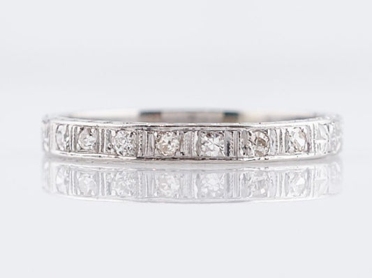 Antique Wedding Band Art Deco .18 Single Cut Diamonds in Platinum