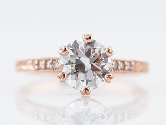 Engagement Ring Modern 1.05 Transitional Cut Diamond in 14k Rose Gold