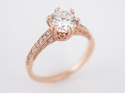 Engagement Ring Modern 1.05 Transitional Cut Diamond in 14k Rose Gold