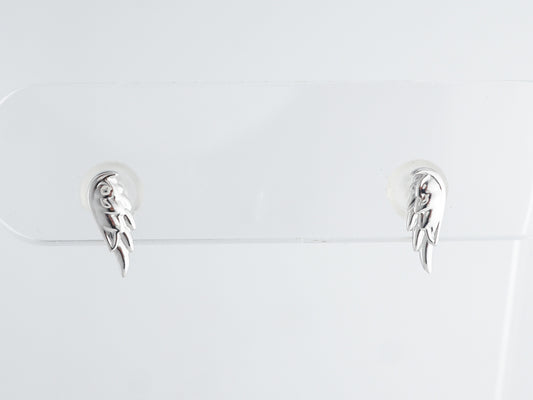 Wing Stud Earrings in 14k White Gold