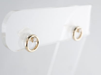 Small Diamond Stud Earrings 14K Yellow Gold