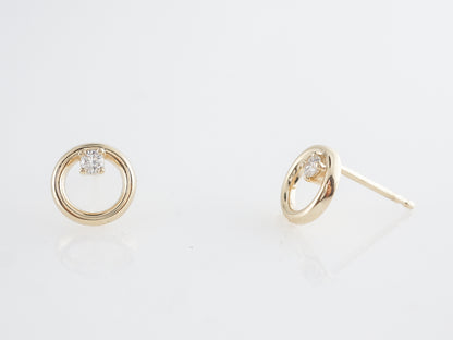 Small Diamond Stud Earrings 14K Yellow Gold