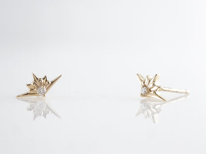 Star Diamond Stud Earrings in 14k Yellow Gold