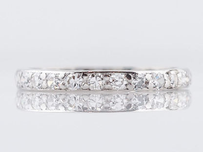 Antique Eternity Wedding Band Art Deco .50 Single Cut Diamonds in Platinum