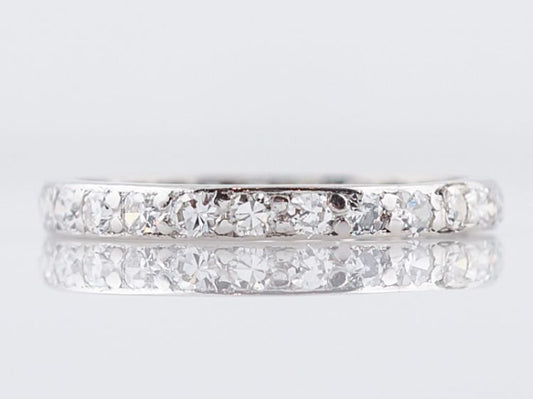 Antique Eternity Wedding Band Art Deco .50 Single Cut Diamonds in Platinum