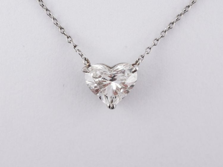 Modern Necklace 1.59 Heart Cut Diamond in Platinum