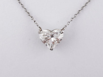 Modern Necklace 1.59 Heart Cut Diamond in Platinum