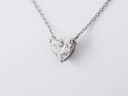 Modern Necklace 1.59 Heart Cut Diamond in Platinum