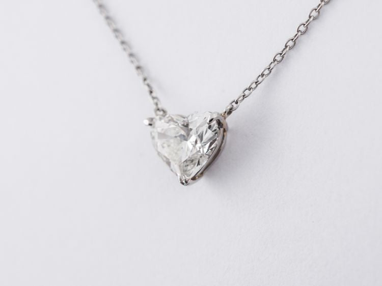 Modern Necklace 1.59 Heart Cut Diamond in Platinum