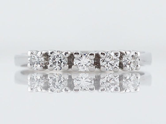 Wedding Band Modern .35 Round Brilliant Cut Diamonds in 18k White Gold