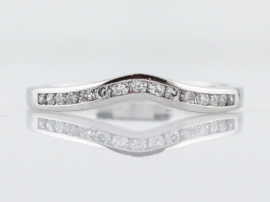 Wedding Band Modern .30 Round Brilliant Cut Diamonds in 14k White Gold